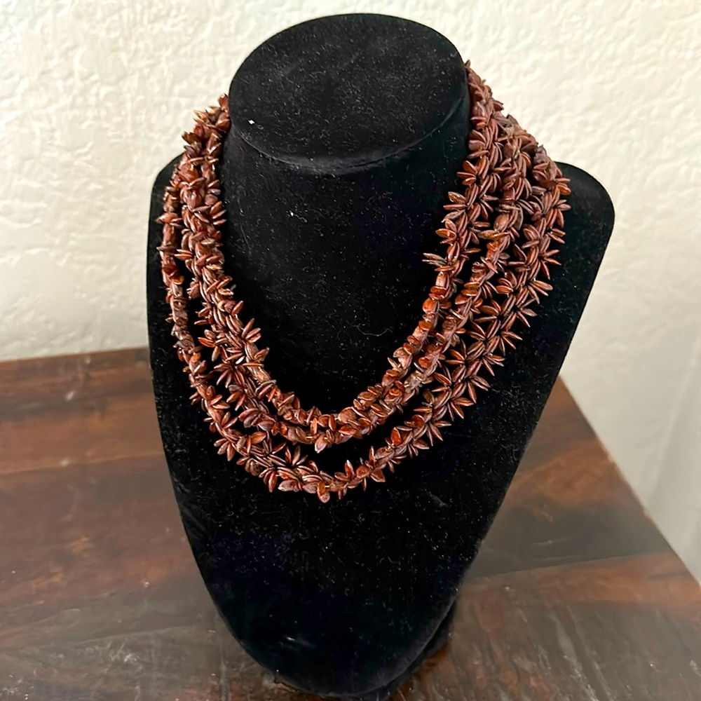 Vintage Tribal Seed Necklace from New Zealand